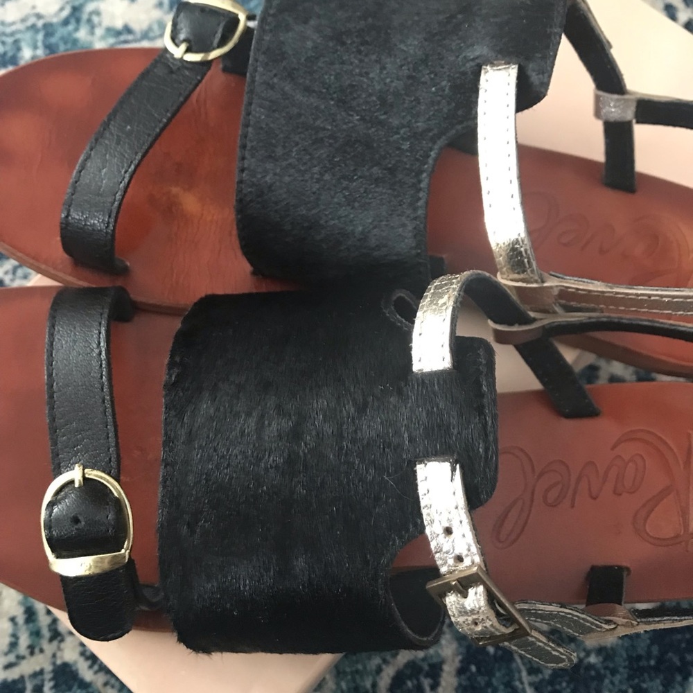 Leather Flat Sandals - image 4